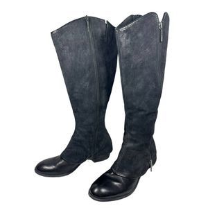 Donald J. Pliner Devi Black Western Tall Suede Boots / 9.5